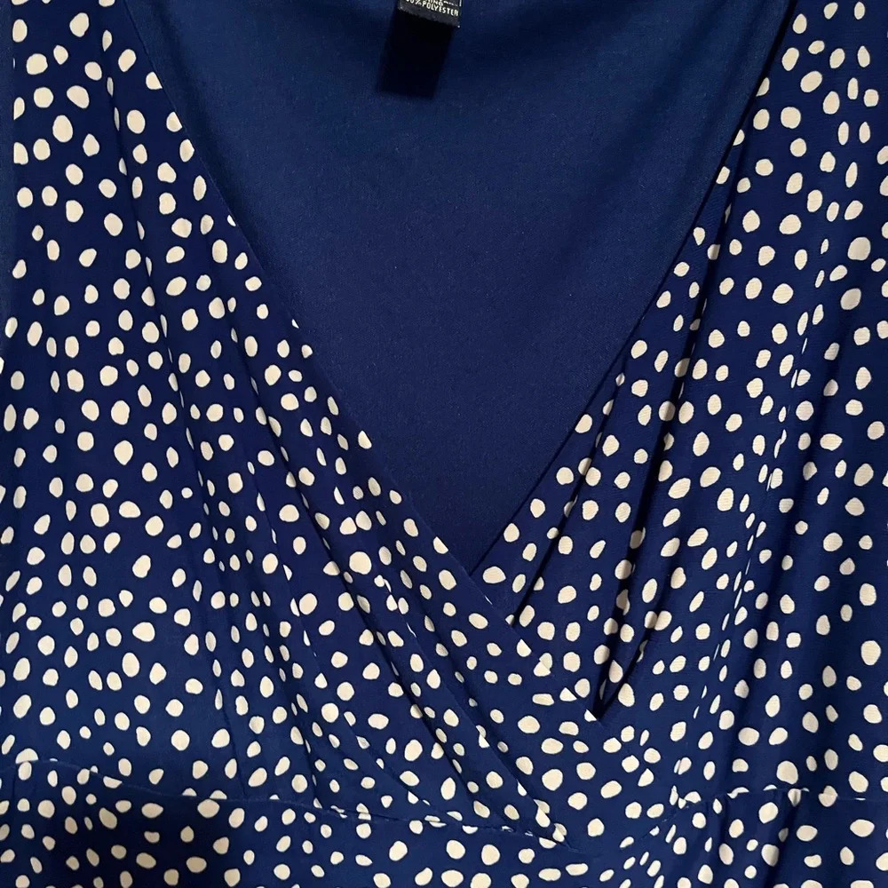 CHAPS~RL SLEEVELESS DRESS~BLUE~LG - Picture 5 of 8